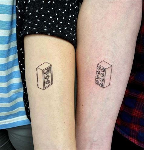 Matching Lego Brick Tattoos By Michele Volpi - Tattoogrid.net