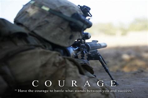 Courage US Marines Army Military Motivational Quotes art Wall frame ...