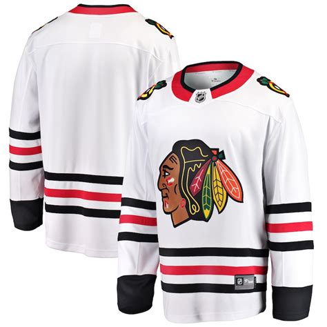 Fanatics Branded Chicago Blackhawks White Breakaway Away Jersey