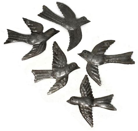 Metal Birds Set of 5 Indoor Outdoor Wall Hanging Metal Art - Etsy