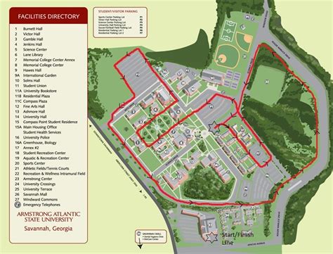 College Campus Map Illustration Armstrong State University Campus Map ...