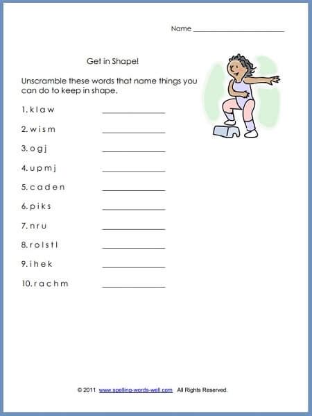 First Grade Language Arts Worksheets