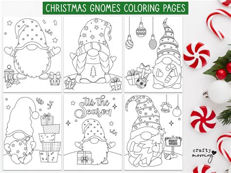 Christmas Gnome Coloring Pages (Free Printables) - Crafty Morning