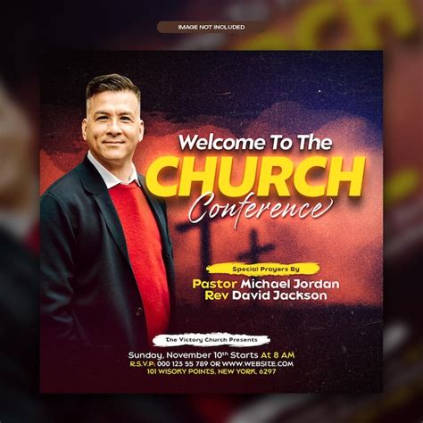 Premium PSD | Church conference web banner social media post flyer design