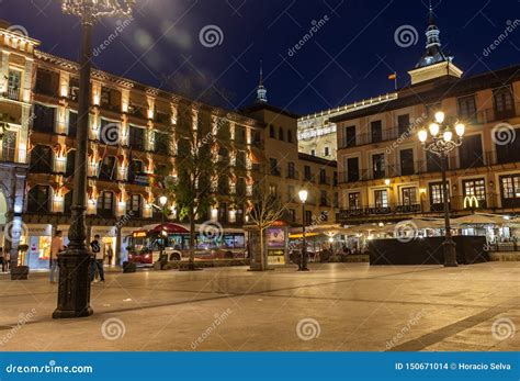 Toledo, Spain. April 26. 2018. Night View of One of the Squares of the ...