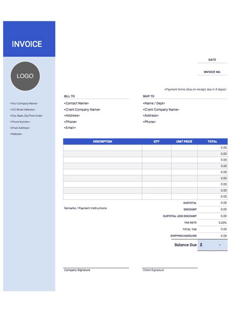 Invoice Samples In Word