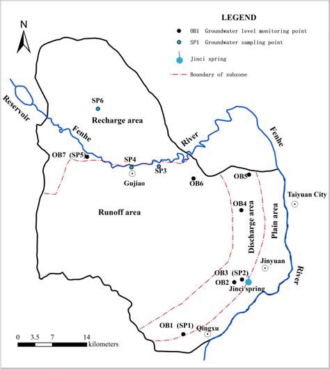 Locations of groundwater level monitoring wells and groundwater ...