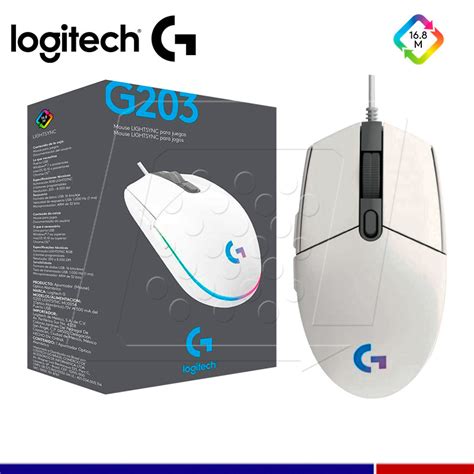 Mouse Gamer Logitech G203 LIGHTSYNC Branco | ubicaciondepersonas.cdmx ...