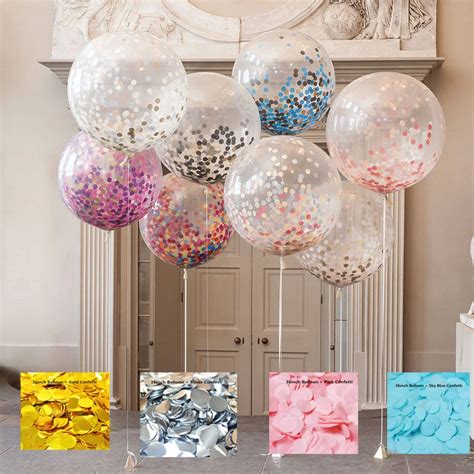 36 inch Big Confetti Balloons Giant Clear Balloons Wedding Party ...