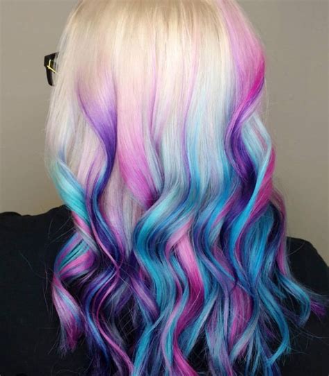 Colorful dip dye hair | Dip dye hair, Mermaid hair color, Cool hair color