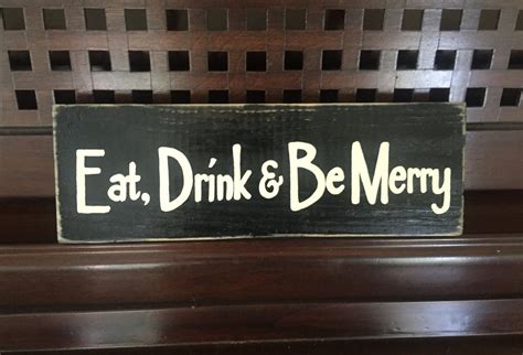 Eat Drink & And Be Merry Wooden Sign Plaque by ShabbySignShoppe