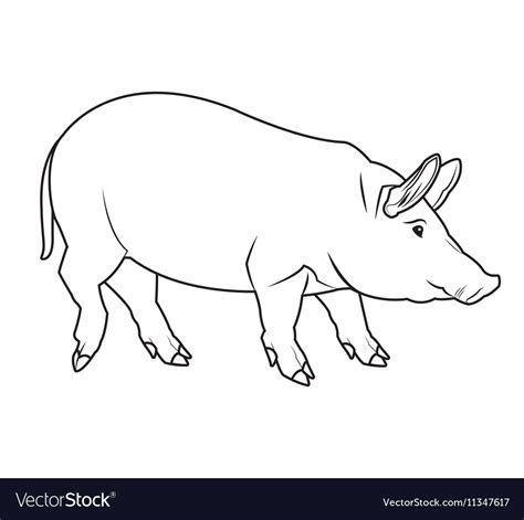 Black and white pig design Royalty Free Vector Image