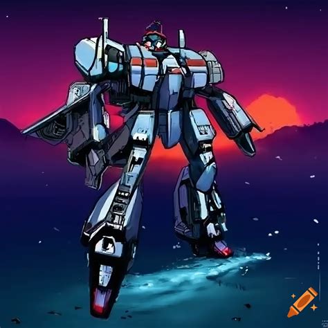 Mecha ship inspired macross, anime style, retro anime colors and ...