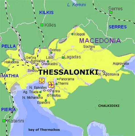 Thessaloniki map | Thessaloniki greece, Thessaloniki, Greece map