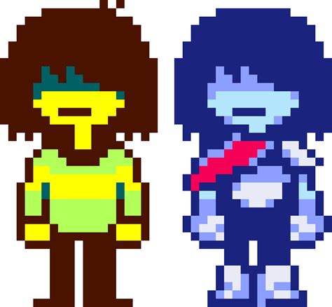 Deltarune Kris Pixel Art Grid