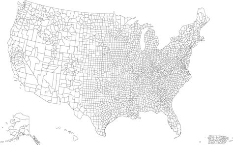 US map with All Counties in PowerPoint & Illustrator vector format