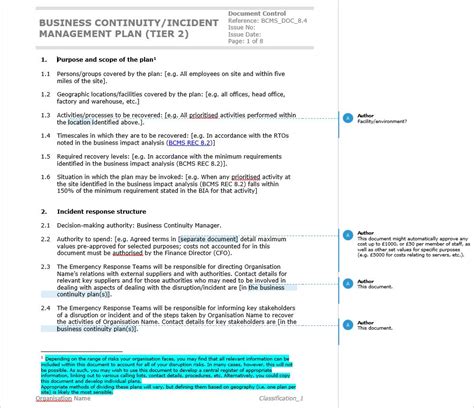 Free Template: how to write an ISO 22301 business continuity plan