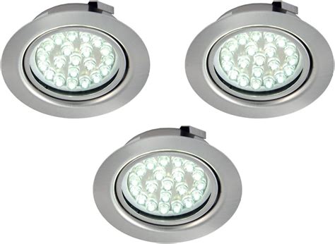 3 Pack Recessed LED Under Cabinet/Shelf Light - Cool White including ...