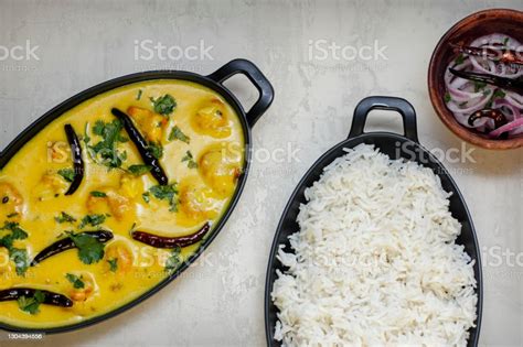 Punjabi Kadhi And Rice Stock Photo - Download Image Now - Bowl, Color ...