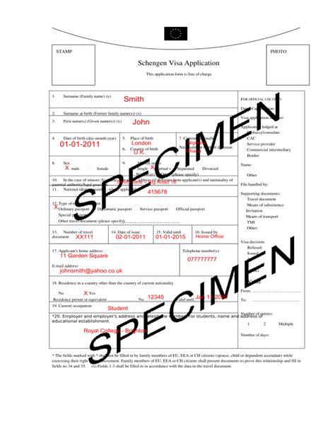 Sample Schengen Visa Application Form Filled Pdf - Fill Online ...