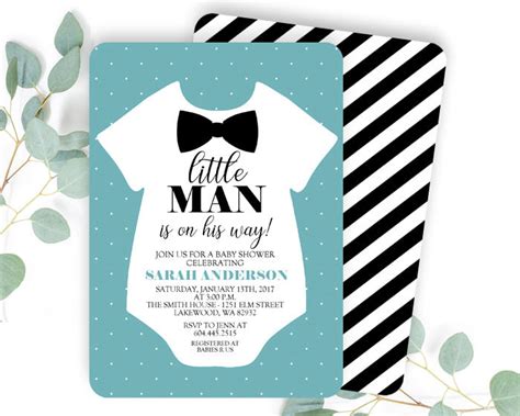 Baby Boy Shower Invitation Little Man Shower Invitation Little Man Bab ...