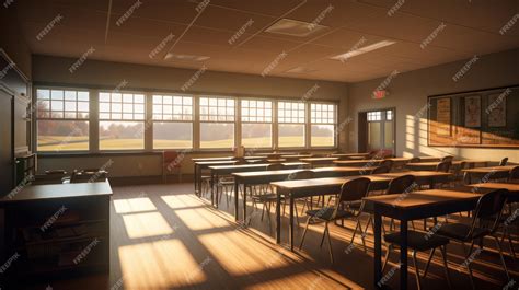 Premium AI Image | empty classroom HD 8K wallpaper Stock Photographic Image