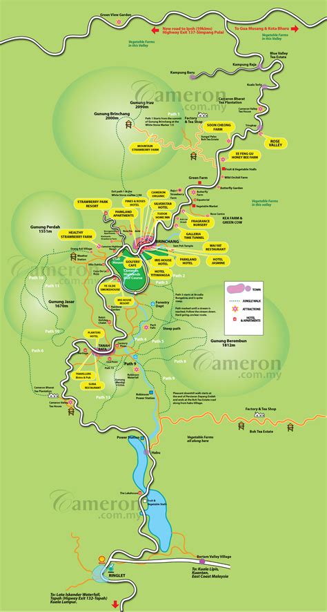 Cameron Highlands Map - Cameron Highlands Online