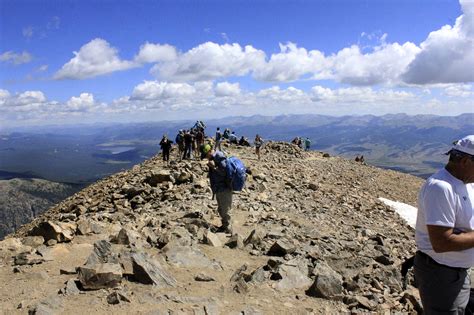 Hikers at the Summit at Mount Elbert, Colorado image - Free stock photo ...