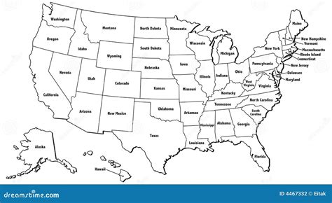 United States Map Outline stock illustration. Illustration of graphic ...