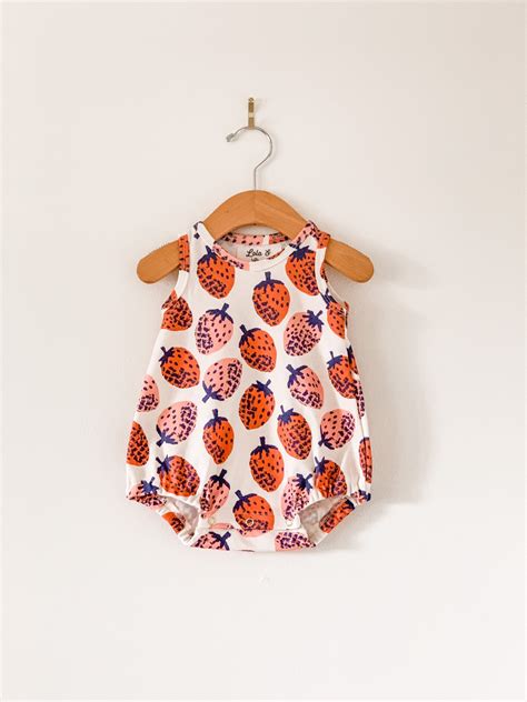 Strawberry Baby Romper // Organic Baby Clothes // Baby - Etsy