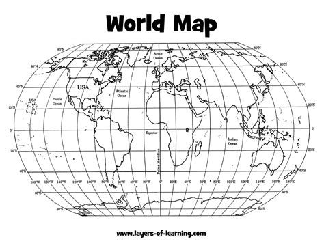 Map Of World With Latitude And Longitude Printable - Printable ...