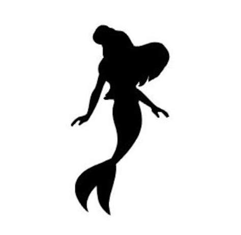 Ariel the Little Mermaid Silhouette Vinyl Decal Black, Red, Silver ...