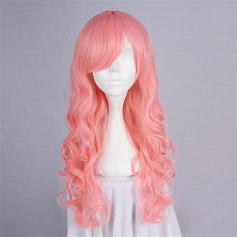 Aliexpress.com : Buy 70cm Long Culry Pink Anime Party Lady Hair Cosplay ...