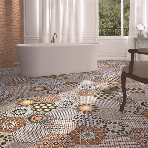 Andalucia Hexagon Patterned Porcelain Wall And Floor Tiles