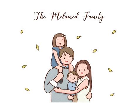 a family portrait with the words, the meland family