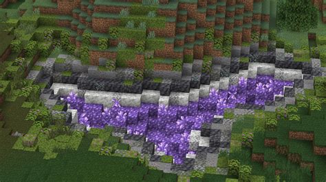 I made an Amethyst geode in the ground! : r/Minecraft