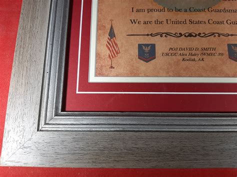 BEST Coast Guard Creed Aged Parchment Framed Matted | Etsy