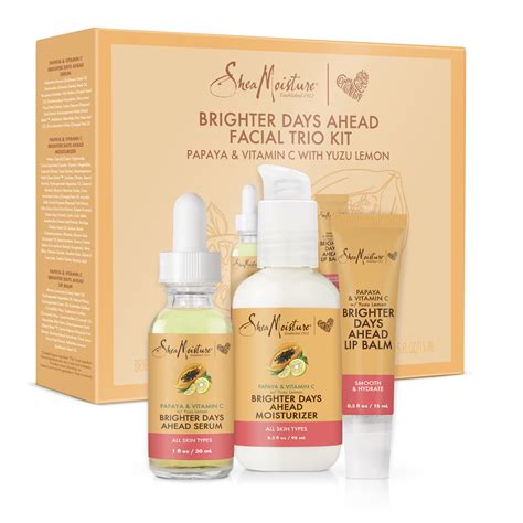 SheaMoisture Facial Trio Skin Care Kit For Dull, Dry Skin Papaya and ...