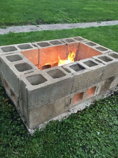 DIY fire pit made from cinder blocks | Cinder block fire pit, Fire pit ...