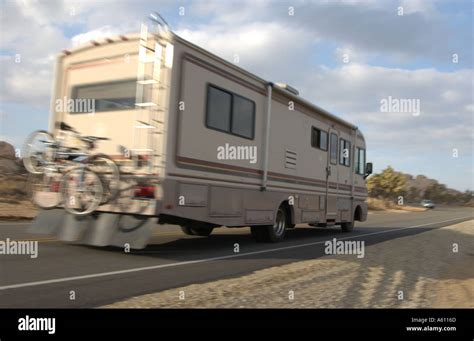 Camping in RV Joshua tree Stock Photo - Alamy