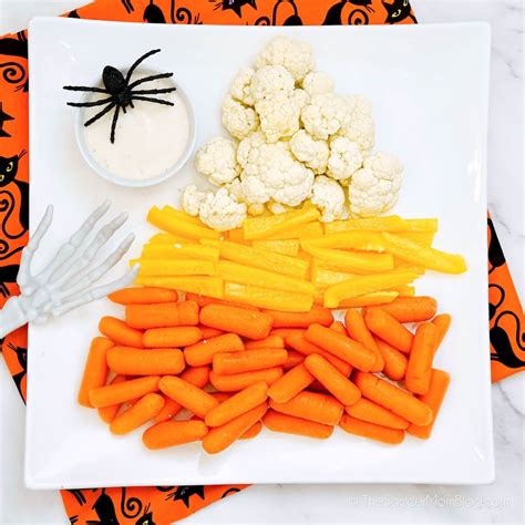 Candy Corn Halloween Veggie Platter - The Soccer Mom Blog