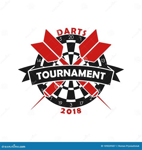 Darts Tournament Logo. Template for Sport Championship Emblem with Dart ...