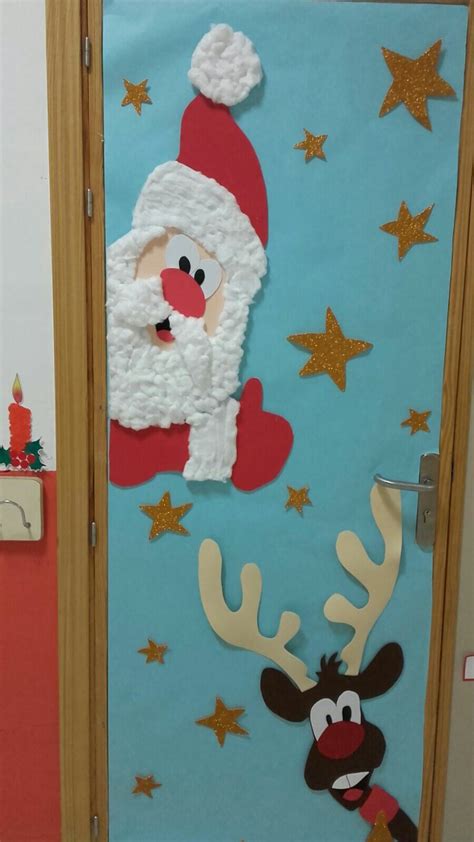 Decoración Papa Noel y Reno para Navidad. Santa Claus para puerta ...