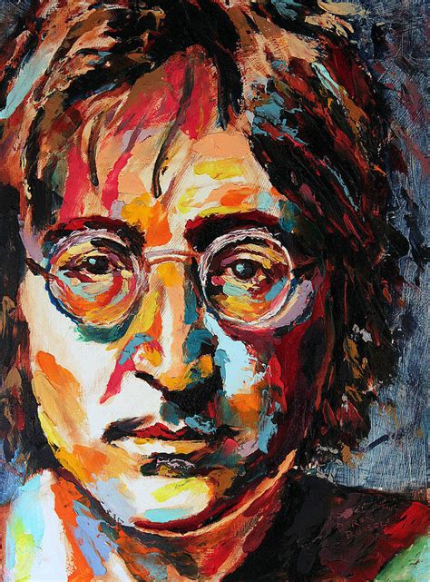 John Lennon Painting by Derek Russell