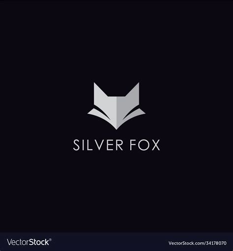 Silver fox logo simple design Royalty Free Vector Image