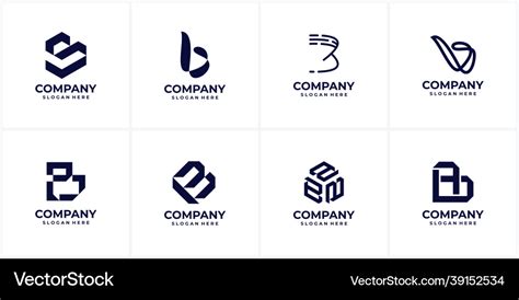 Set of creative company logo design ideas letter Vector Image