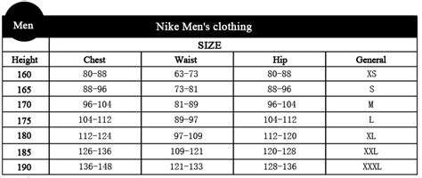 Nike Bathing Suit Size Chart - Greenbushfarm.com