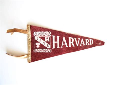 Vintage 1938 Harvard University Red and White Felt Pennant | Etsy ...