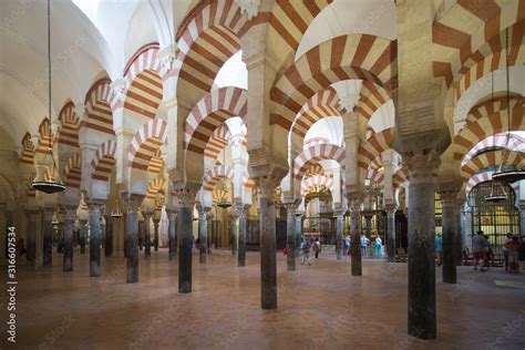 Interior of Mezquita - Cathedral of Cordoba. The building formerly was ...