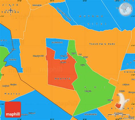 Political Simple Map of TAITA TAVETA